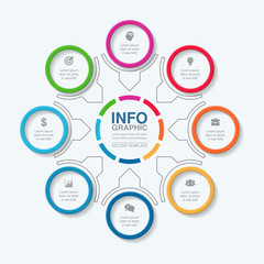 Vector infographic template for diagram, graph, presentation, chart, business concept with 8 options.