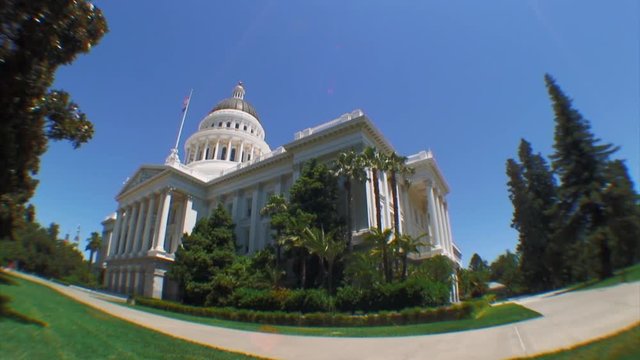 Aerial View of State Capitol Building Sacramento California, USA