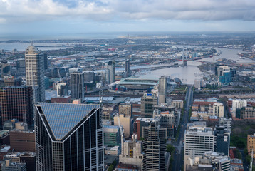 Melbourne city from a hot air balloon
