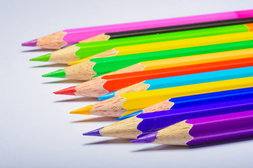 Fototapeta premium Crayon, color pencil, color background