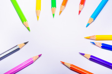 Crayon, color pencil, color background