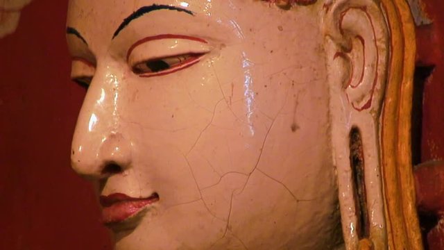 Cracks in a Buddhist Statue, Kandy Sri Lanka