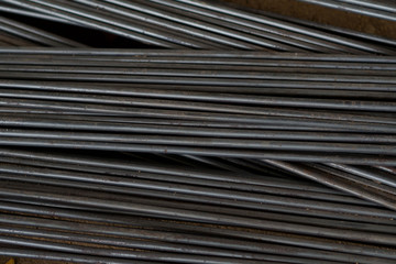 steel background, steel construction,  construction irons for building, stack of ribbed steel