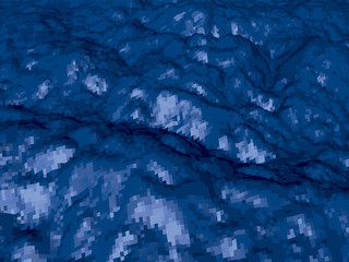 Abstract background with topographic landscape map and pixelated structure with textured moluntains