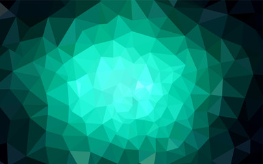 Obraz premium Dark Green vector triangle mosaic texture.