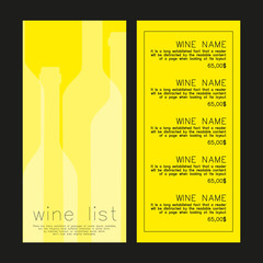 Design for wine list. Menu, banner or etc. Wine concept. Vector illustration