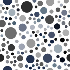 Dark BLUE vector seamless pattern with spheres.