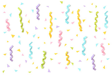 Cute ribbon and confetti  - isolated