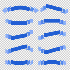 Fototapeta premium Set of colored flat isolated ribbon banners on a transparent background
