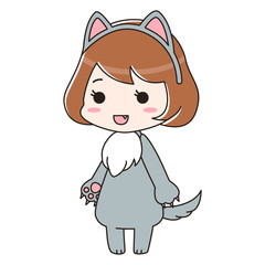 ハロウィン　オオカミのコスプレ