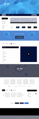 Dark BLUE vector wireframe kit with abstract circles.