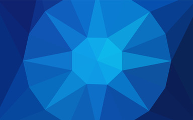 Light BLUE vector abstract polygonal background with a gem in a centre.