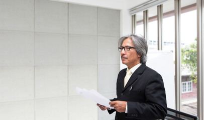 Portrait of Senior businessman in the office. Senior asian businessman at a meeting room. asian people. japan.