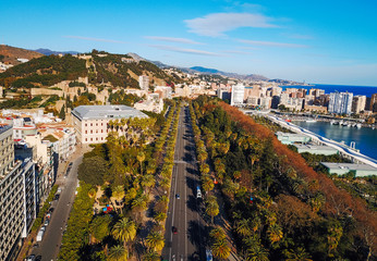 Fototapeta na wymiar City street from the air.