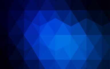Obraz premium Dark BLUE vector polygon abstract backdrop.