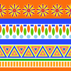 Vector seamless abstract tribal pattern.