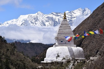 Stupa and himilayas