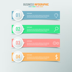 Business infographic template with 4 options, Abstract elements diagram or processes and business flat icon, Vector business template for presentation.Creative concept for infographic.