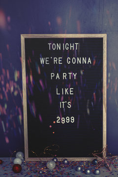 letter board with party slogan