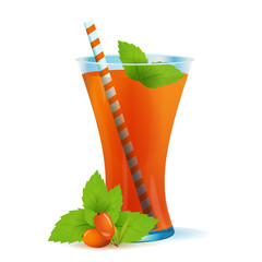 Healthy Sea Buckthorn Drink with Mint