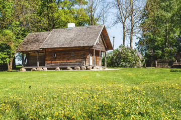 Fototapeta na wymiar old wooden houses in rural backyard