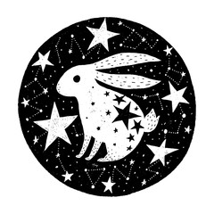 Hand drawn circle with stars