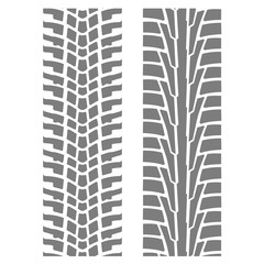 Two seamless tyre tracks patterns - wheel tire imprint