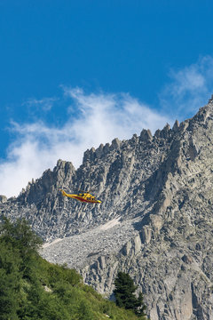 Rescue Helicopter in Italian Alps