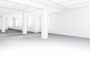 Leere Bürofläche (Entwurf)