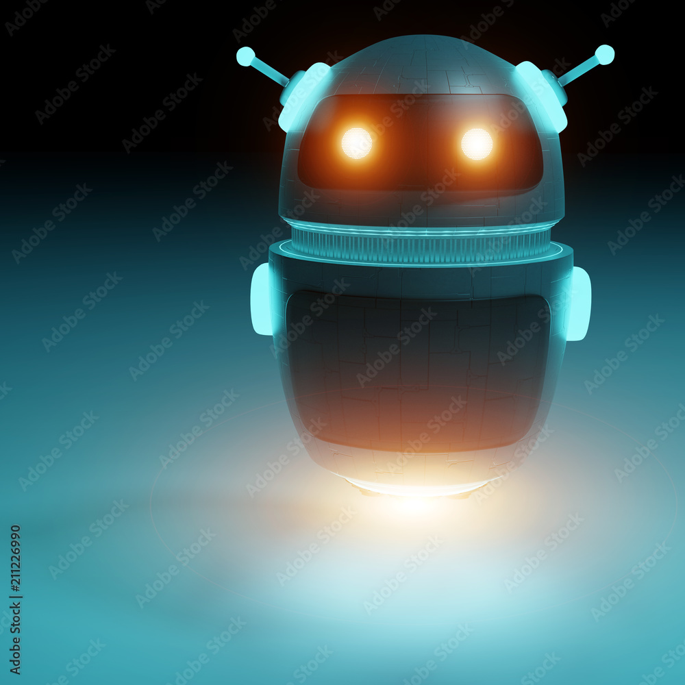 Aufkleber futuristic digital chatbot 3d rendering