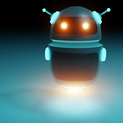 Futuristic digital chatbot 3D rendering