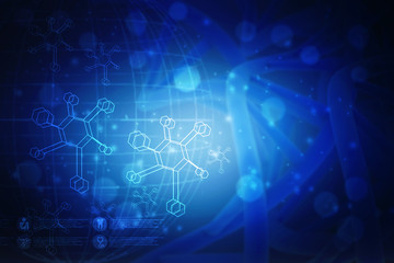 3d render of dna structure, abstract background