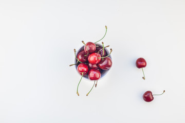 Fresh ripe cherry in a bowl