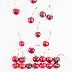 Fresh ripe cherry pattern isolated