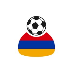 Obraz premium Армения - футболист, болельщик. Значок.