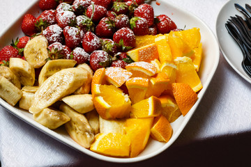 Plate full of various fruits. Could be used as a background