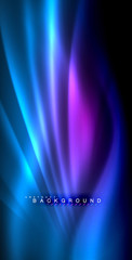 Neon glowing wave, magic energy and light motion background