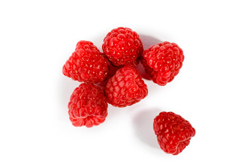 Few raspberries on isolated background (raspberry)