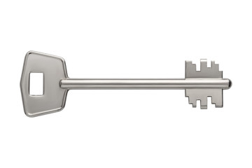 metal glossy apartment keys isolated on white background, flat key