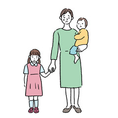 赤ちゃん 抱っこ 母親 手をつなぐ イラスト 悲しむ 親子 Wall Mural マツ 赤ちゃん 抱っこ 母親 手をつなぐ イラスト 悲しむ 親子 Wall Mural マツ