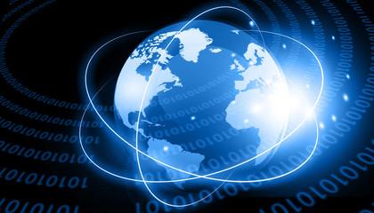 Global internet connection background. 3d illustration .