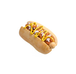 Hot dog on the white background