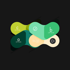 Fototapeta premium Flat design geometric infographics, arrow shape vector sticker or label, price tags, offer promotion badge, icon design, paper style layout for data graphic visualization step by step process, for