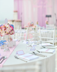 Wedding table setup at Beach Wedding Ceremony on the beach with sea and sky