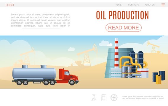 Flat Oil Industry Web Page Template