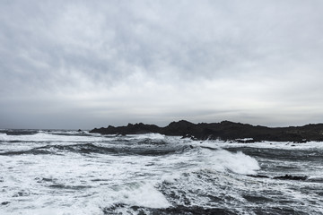 Waves and Rocks at Stormy Beach, Tasmania