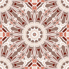 Decorative floral wallpaper for interior design. Modern geometric ornament. Seamless vector illustration
