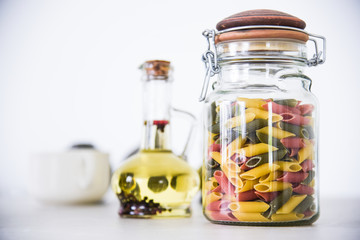 pasta in a jar in the kitchen