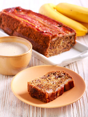 Upside down toffee banana cake