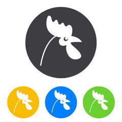 Icono plano cabeza de pollo en circulo varios colores